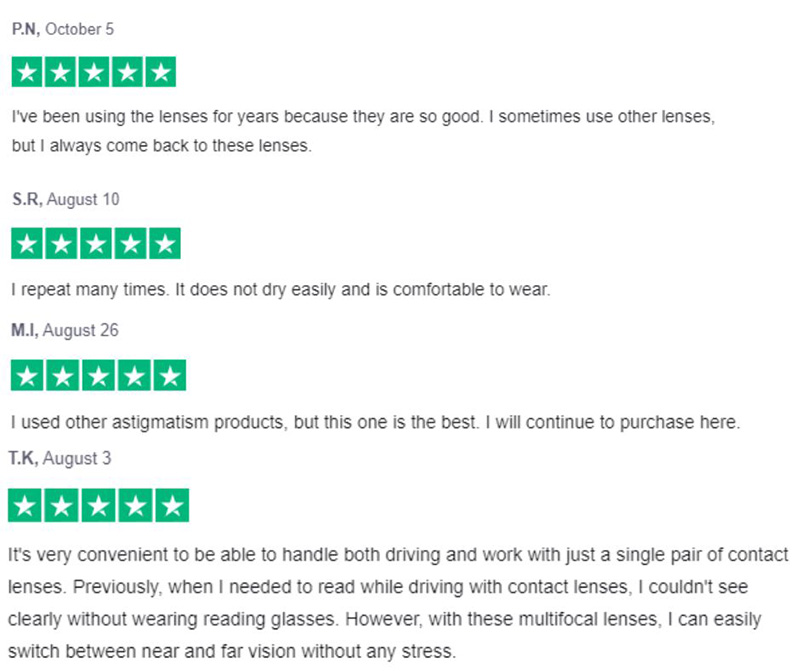 a picture of trustpilot reviews about biofinity