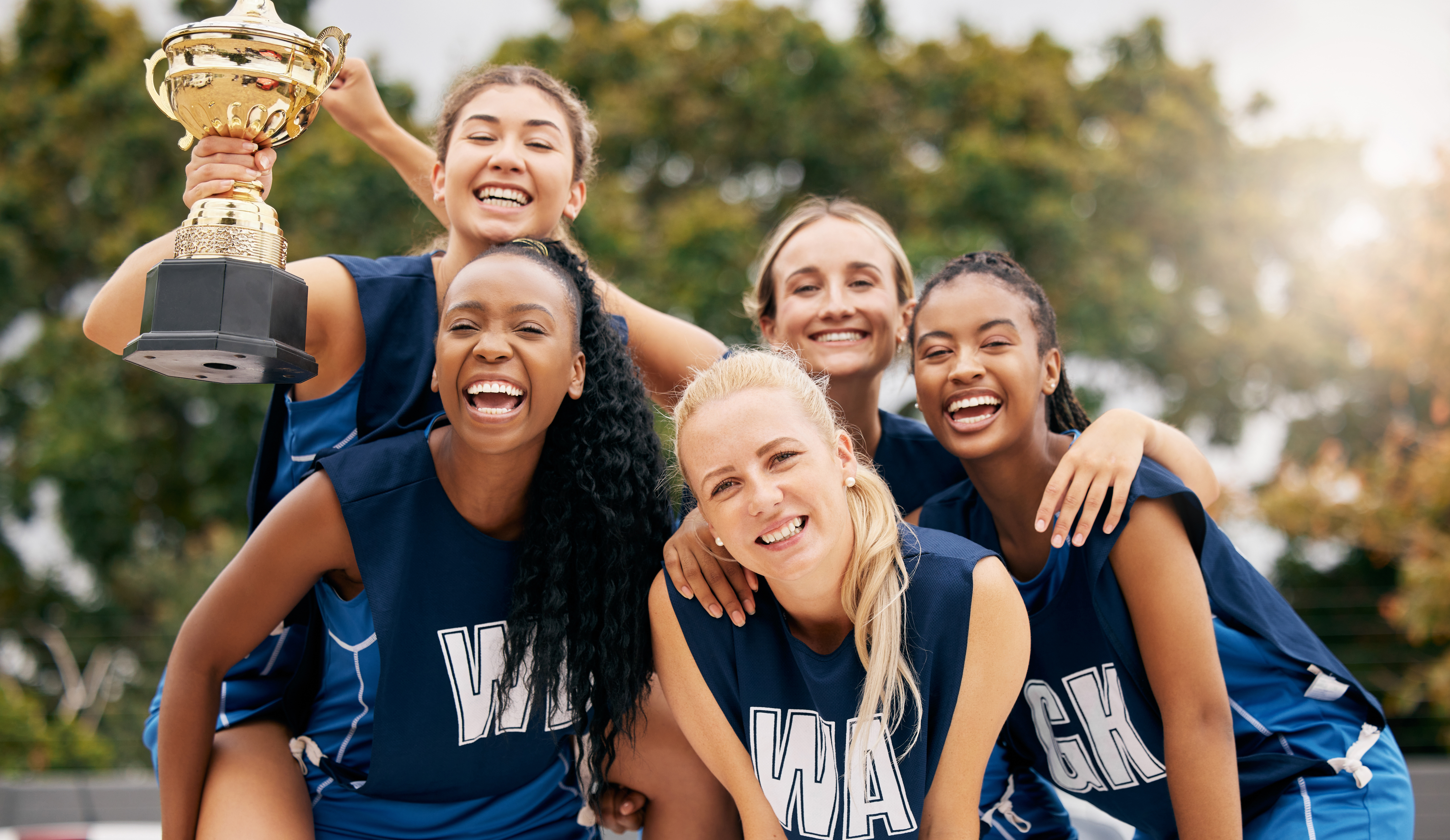 Woman playing team sports.