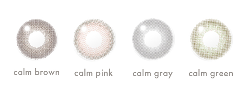 milmira 1Day lenses in calm brown, calm pink, calm gray and calm green