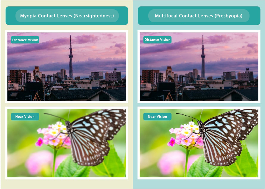 Infographic on how vision works with Multifocal Lenses.
