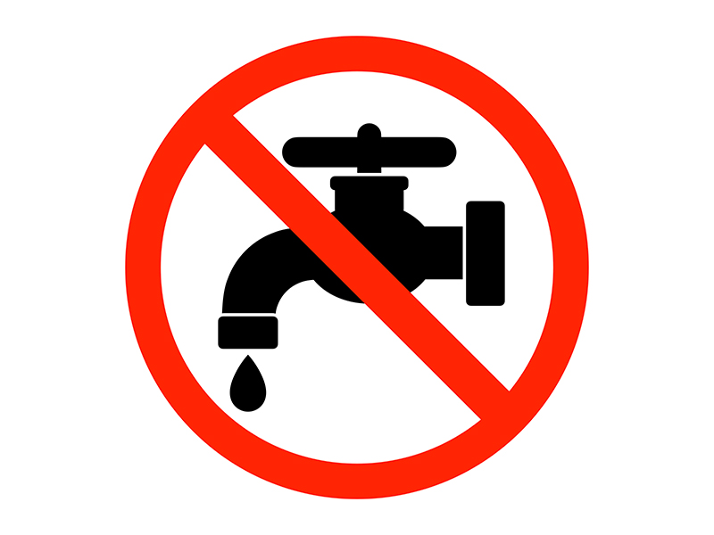 An image of avoid tap water sign